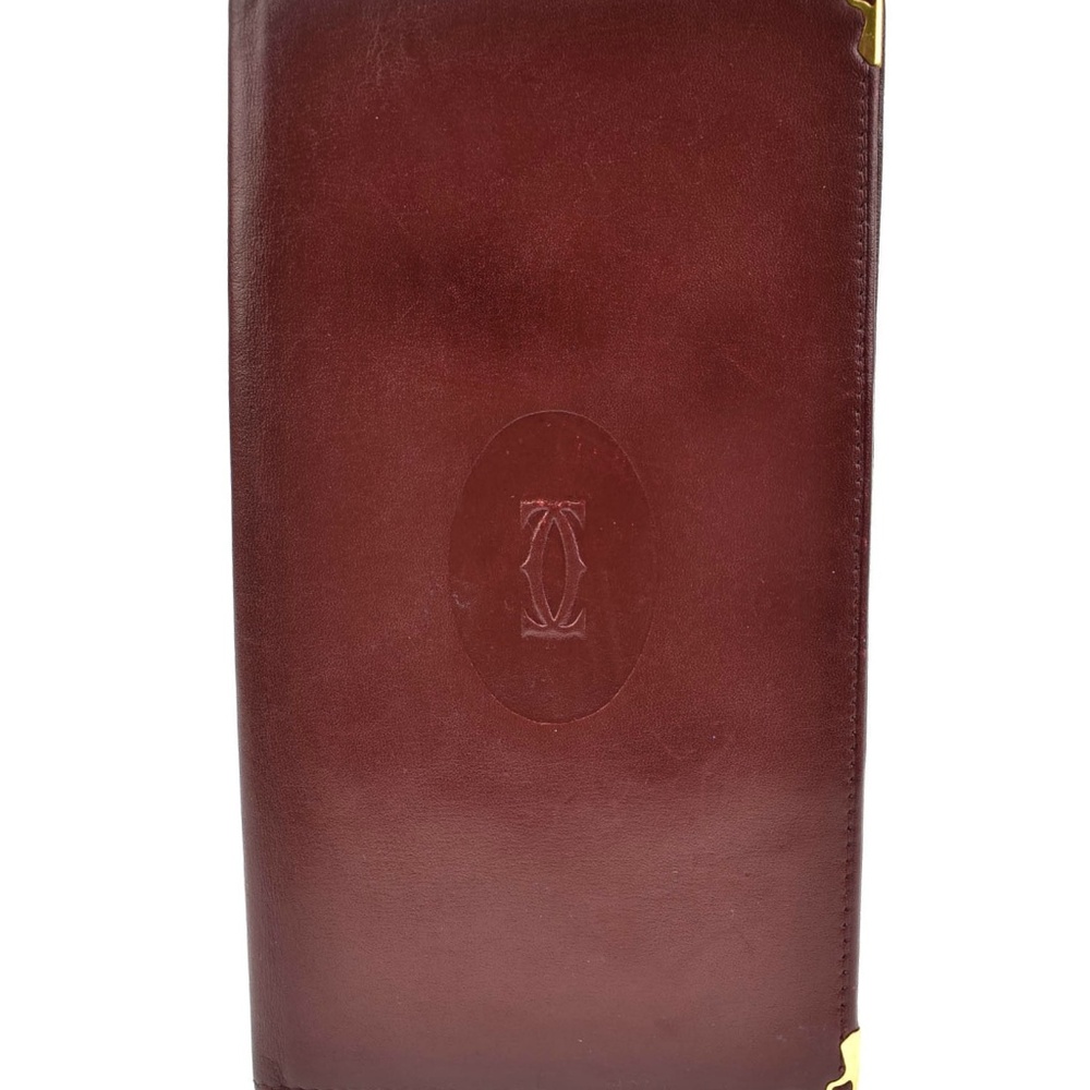 CARTIER Must C: Burgundy Leather & Logo Wallet mw